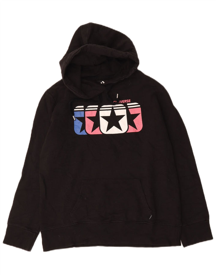 Converse masculino gráfico moletom com capuz médio algodão preto