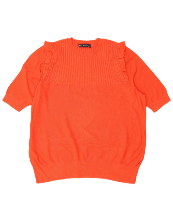 Blusa feminina Marks & Spencer UK 20 2XL viscose laranja