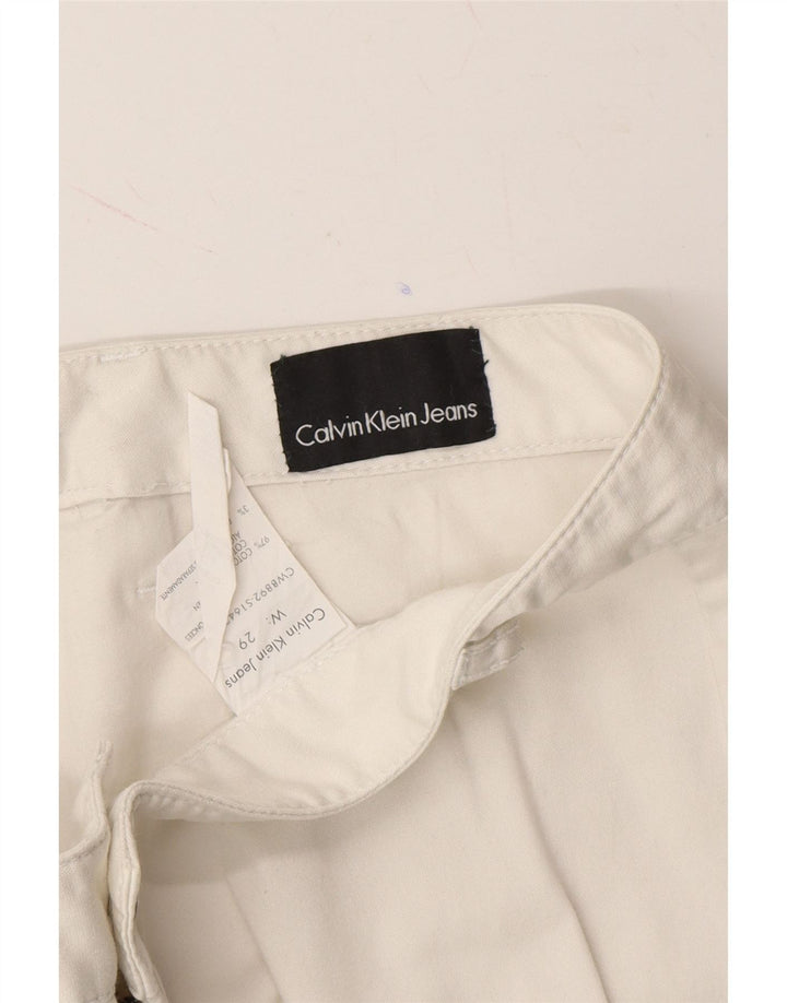 CALVIN KLEIN Womens Slim Chino Trousers W29 L28 White Cotton Vintage Calvin Klein and Second-Hand Calvin Klein from Messina Hembry 