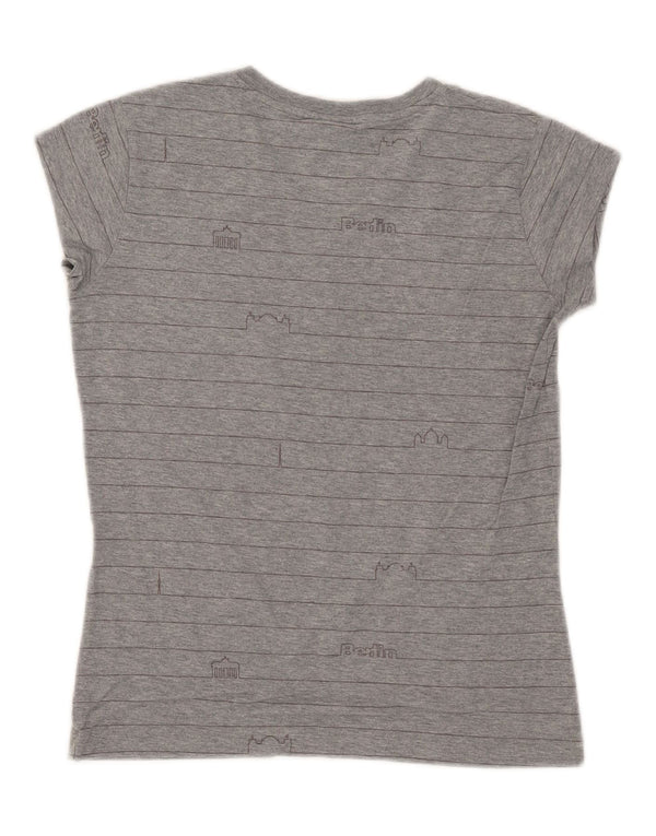 Camiseta Nike Feminina Graphic Top UK 14/16 Grande Listrada Cinza
