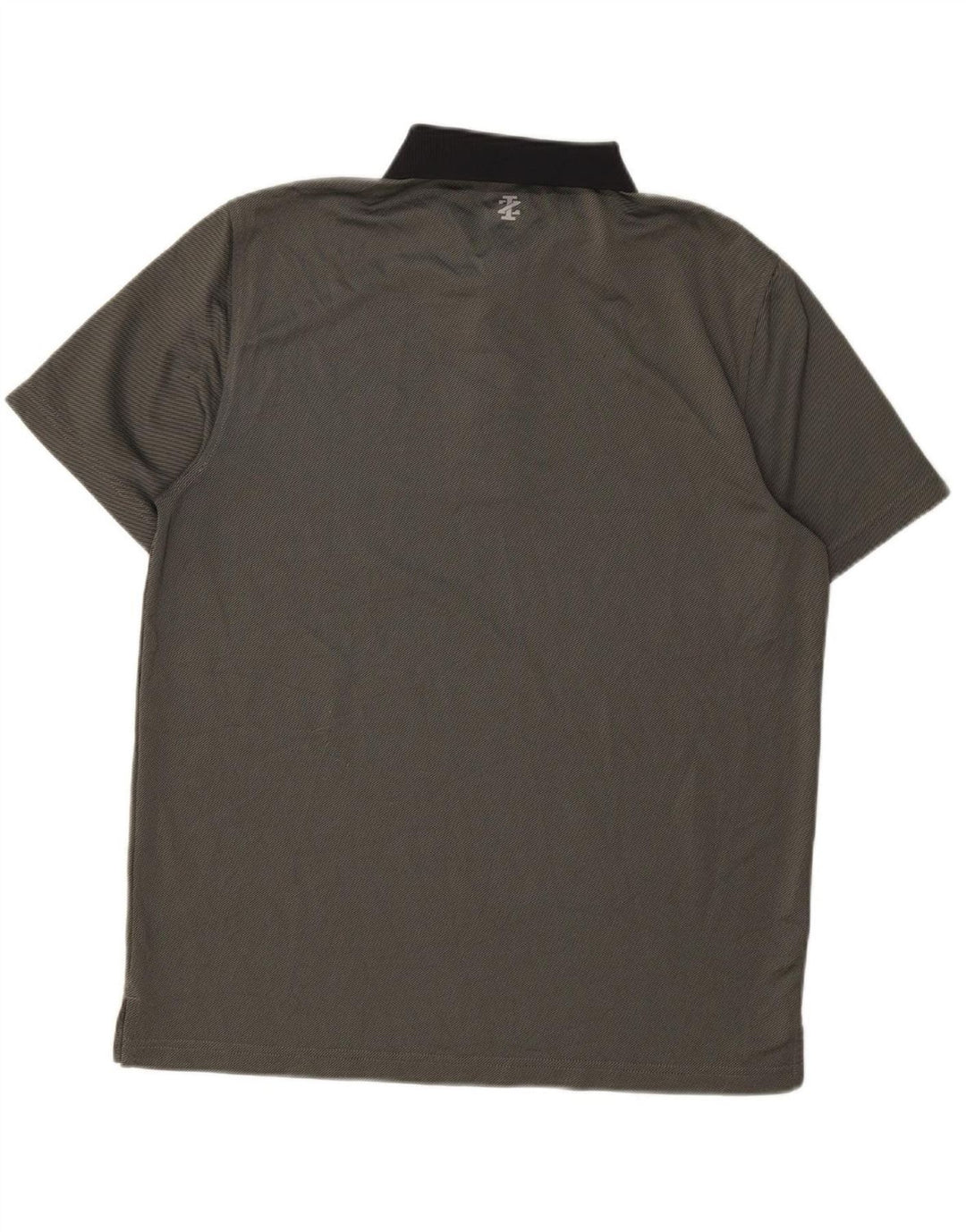 Camisa polo masculina de golfe IZOD listrada cinza médio