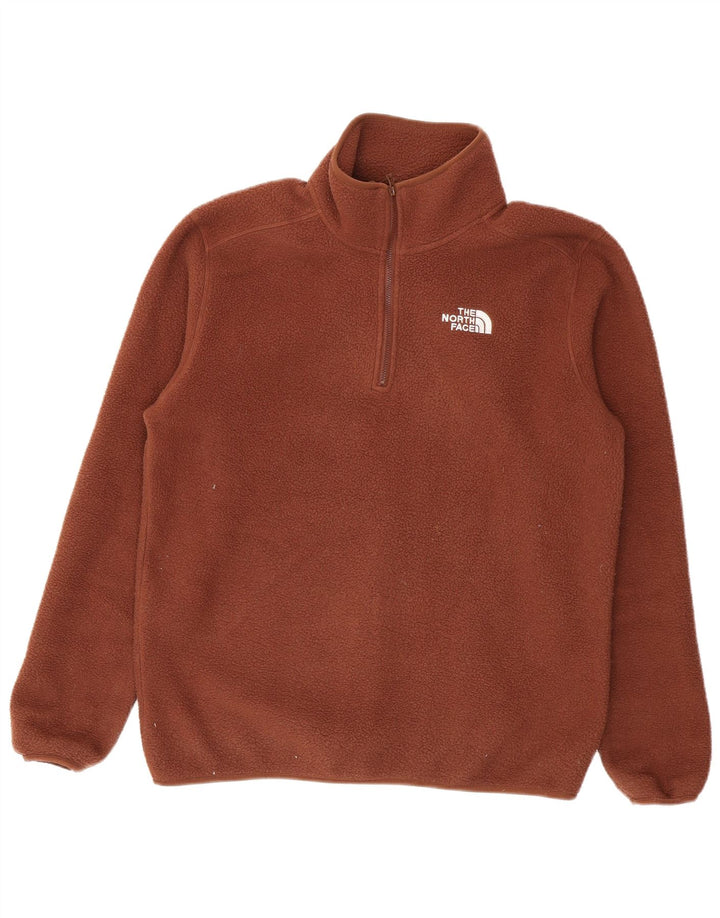 Suéter masculino The North Face com zíper e gola em lã, médio, marrom, poliéster