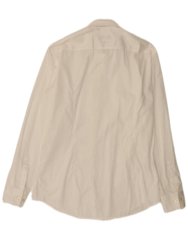 Hugo Boss Mens Slim Fit Camisa Tamanho 41 16 Grande Algodão Branco