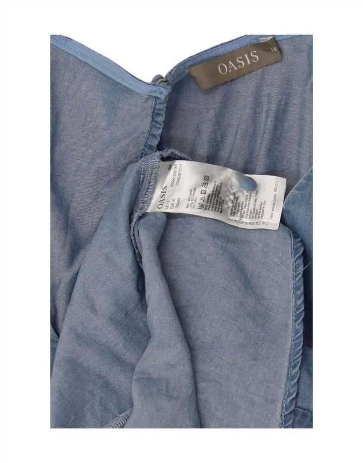 Blusa feminina Oasis UK 14 Lyocell azul médio