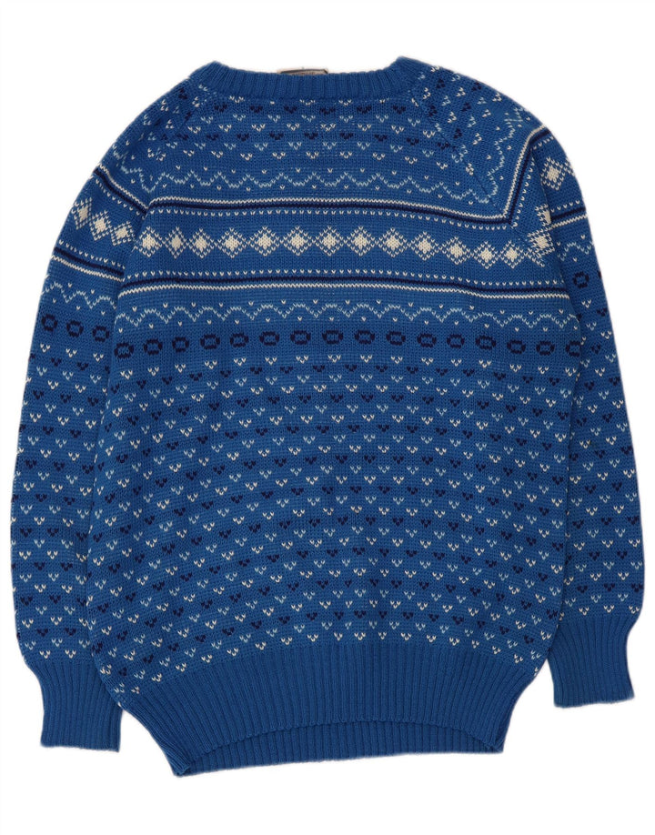 Suéter masculino Levi's com gola redonda e acrílico geométrico azul pequeno