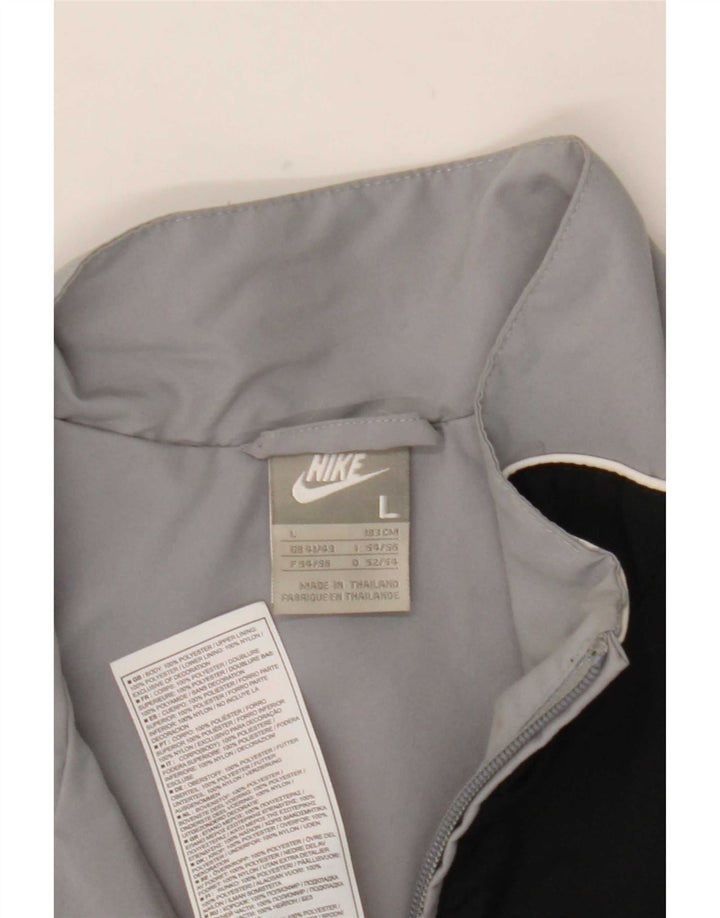Nike Mens Tracksuit Top Jacket UK 41/43 Grande Cinza Colorblock Poliéster