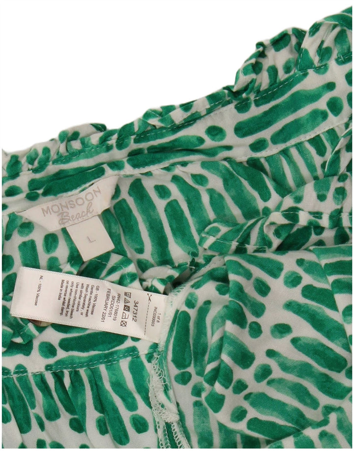 Blusa feminina MONSOON oversized cropped Reino Unido 16 grande listrada verde