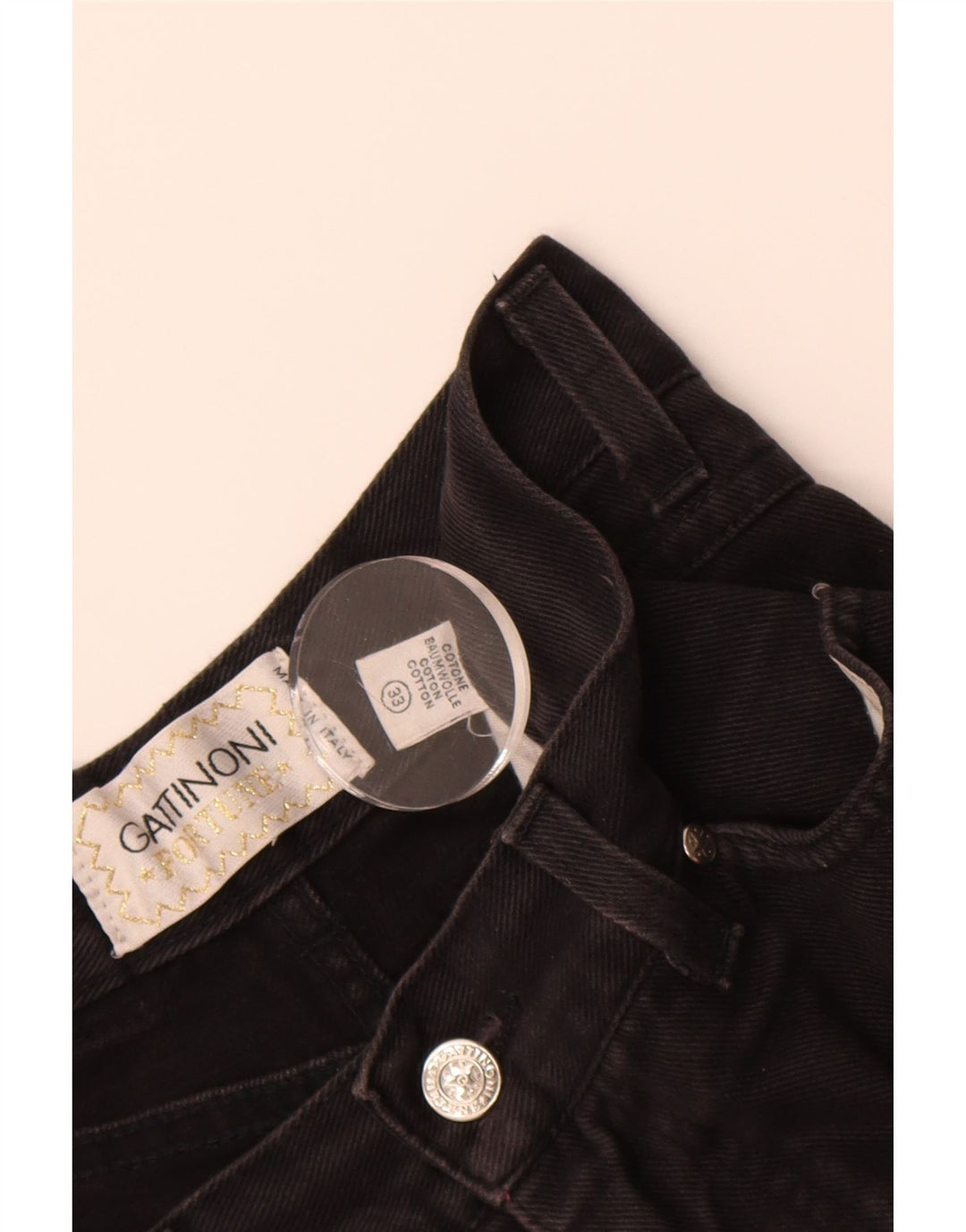 GATTINONI Womens Tapered Jeans W33  L31 Black Cotton Vintage Gattinoni and Second-Hand Gattinoni from Messina Hembry 