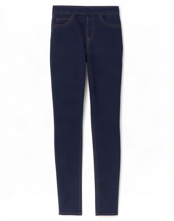 Calça jeans feminina Marks & Spencer UK 10 pequena W26 L30 azul algodão