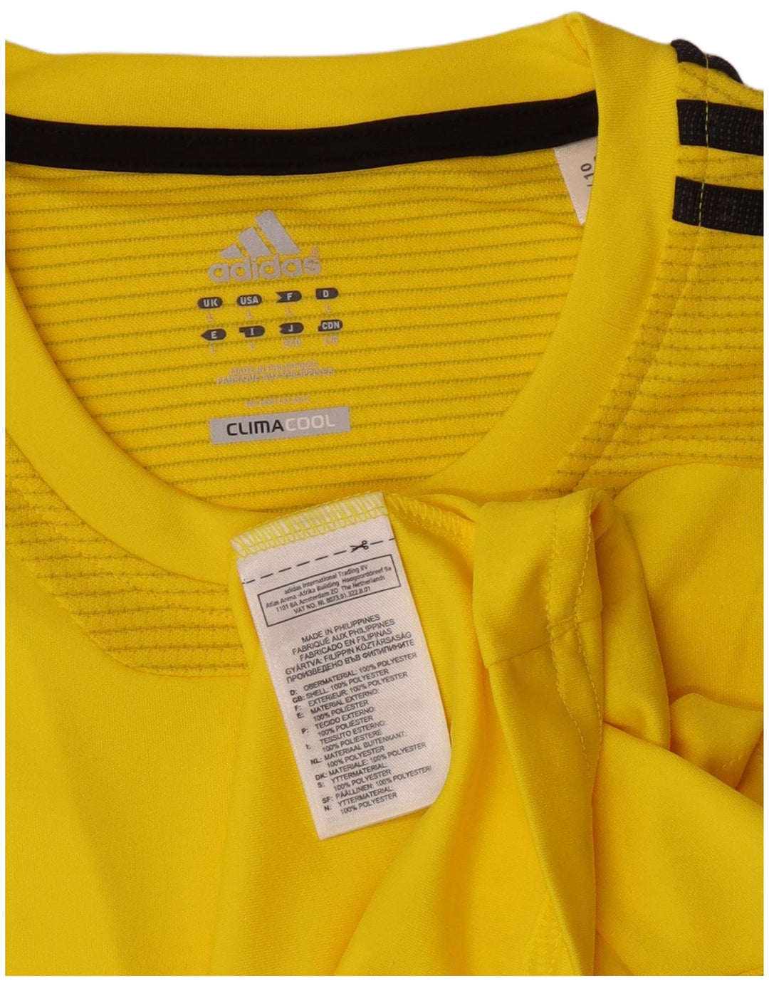 Adidas Mens Climacool Camiseta Top Grande Poliéster Amarelo