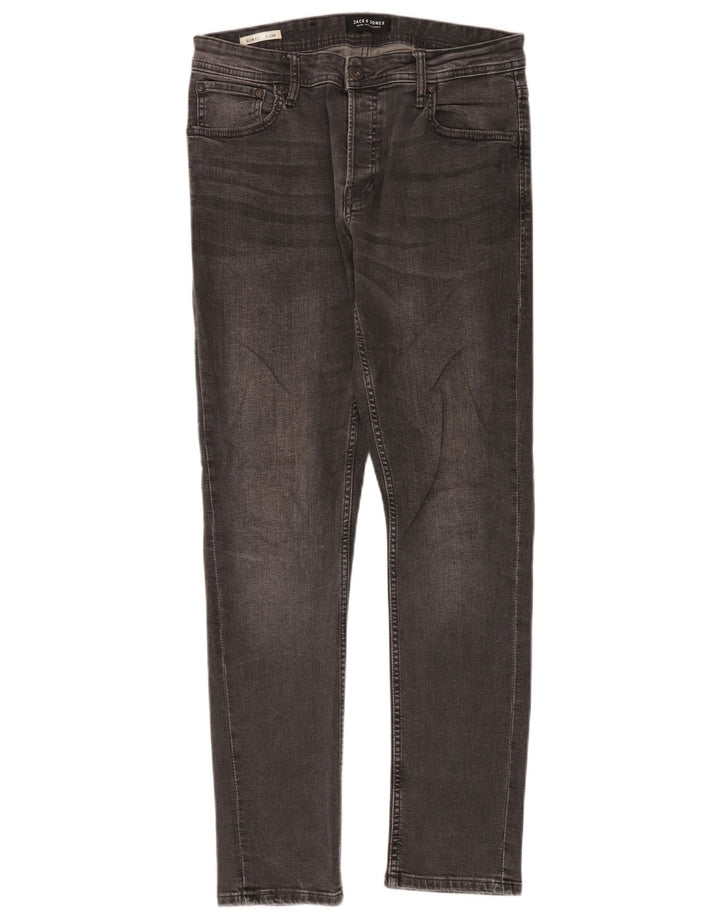 Jack & Jones Masculino GLENN Slim Jeans W32 L32 Cinza Algodão