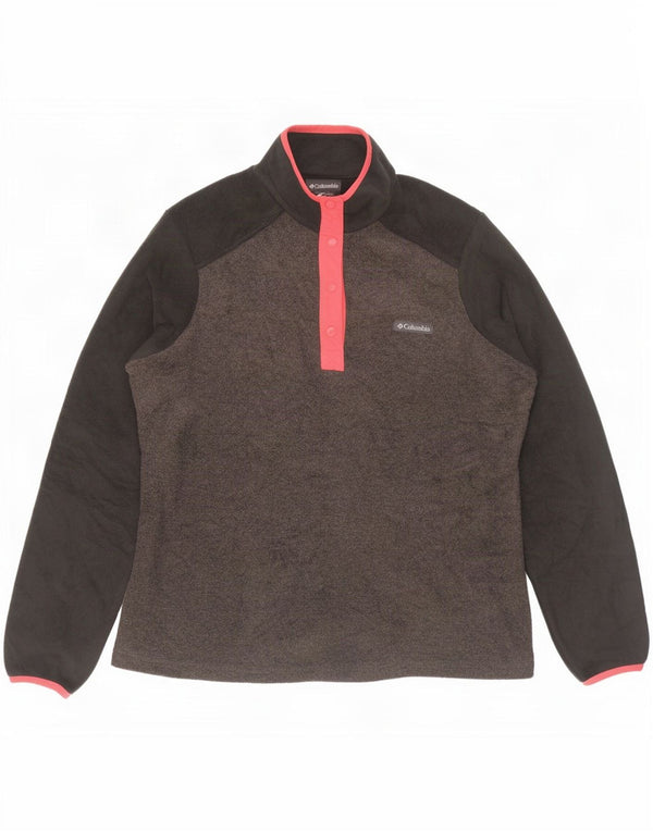 Suéter feminino de lã com gola redonda Columbia UK 16 grande bloco cinza