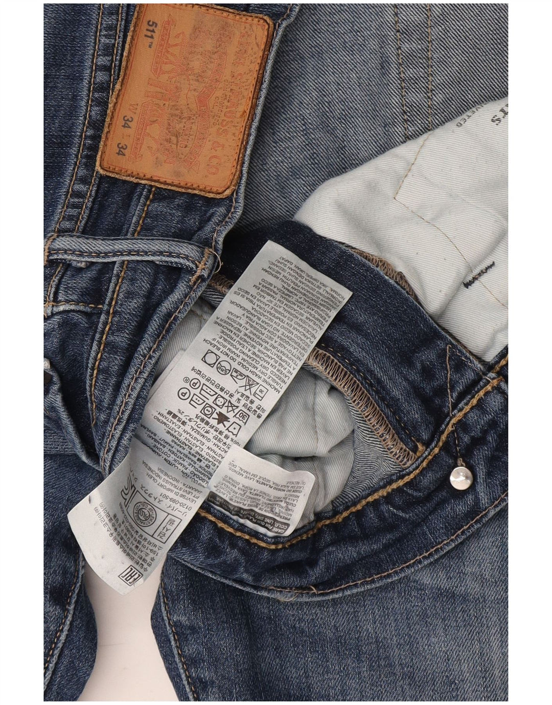 Calça Jeans Levis 511 Slim Masculina W34 L28 Azul Algodão