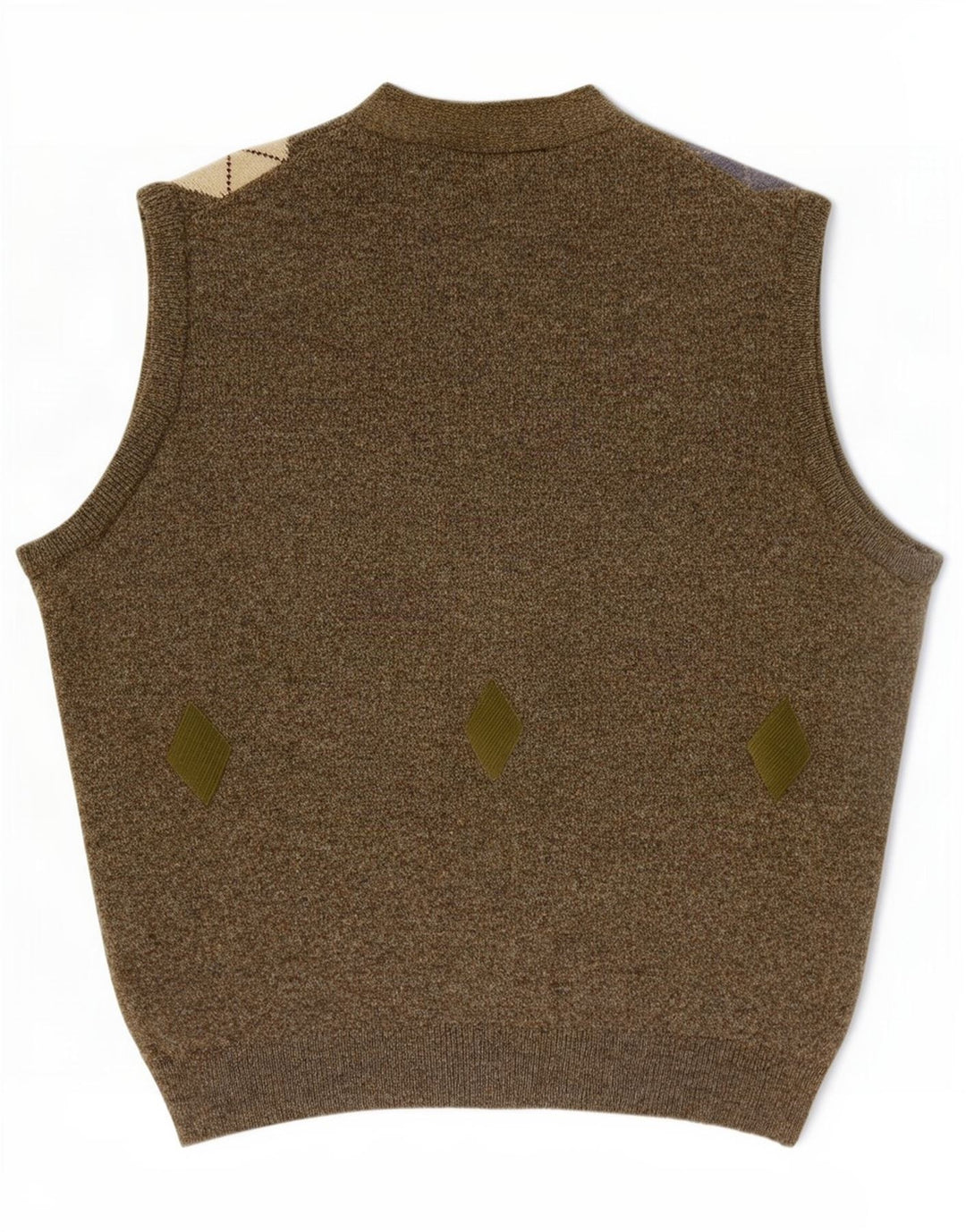 Suéter cardigã masculino Kerry Classics sem mangas XL cáqui Argyle/Diamante