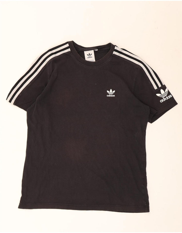 Adidas Mens Camiseta Top Médio Algodão Preto