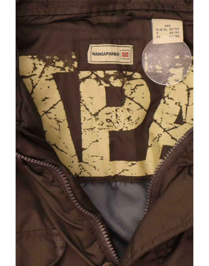 Jaqueta utilitária acolchoada masculina Nangaparbat UK 42/44 XL marrom poliamida