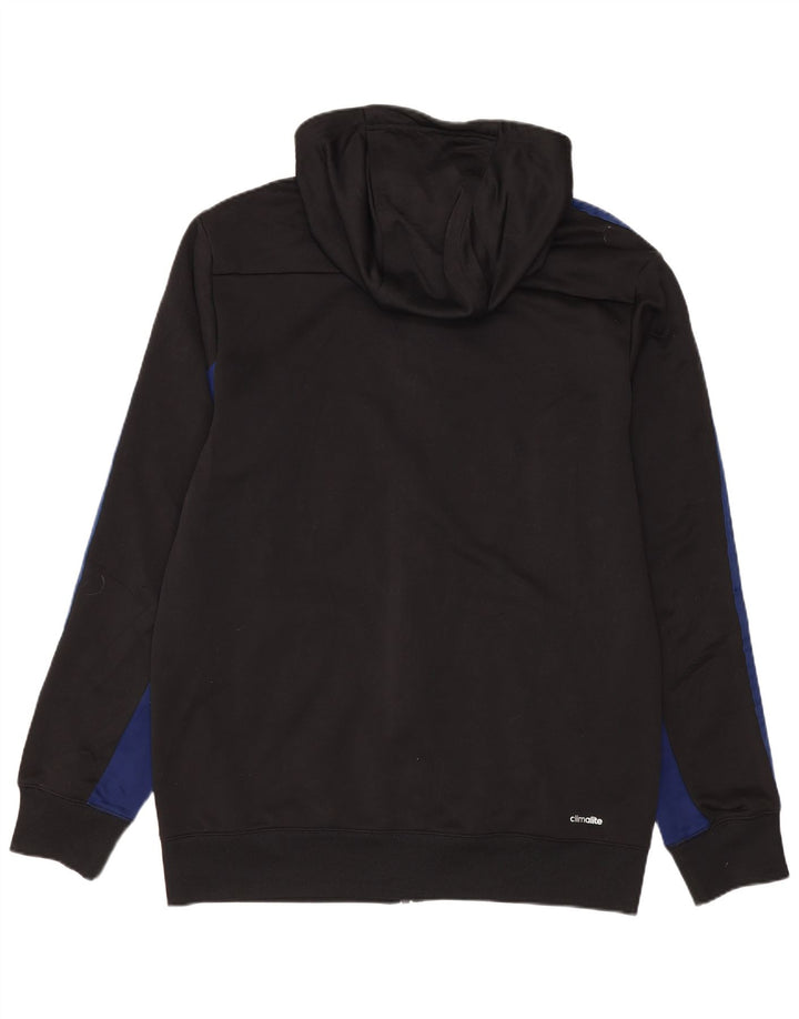 ADIDAS Mens Climalite Zip Hoodie Suéter Médio Preto Colorblock