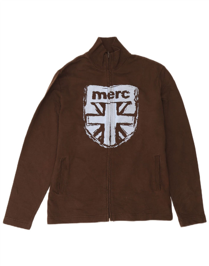 Merc Mens Graphic Tracksuit Top Jacket Médio Algodão Marrom