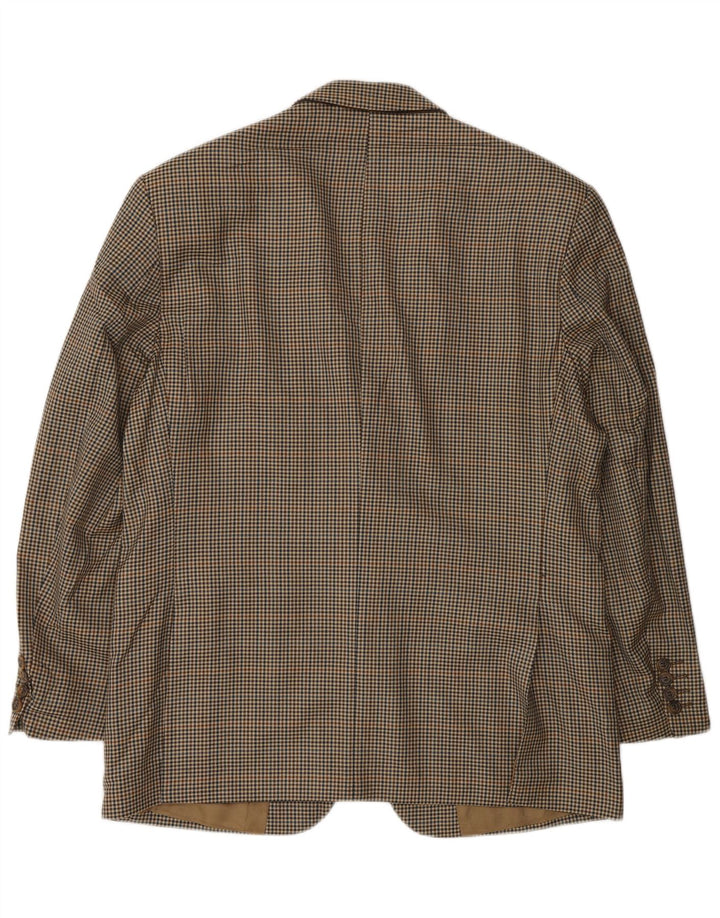 Jaqueta blazer masculina de 2 botões Marks & Spencer Reino Unido 40 lã xadrez bege médio