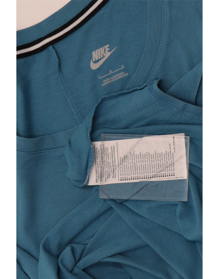 Colete gráfico oversized feminino Nike UK 14 grande algodão azul