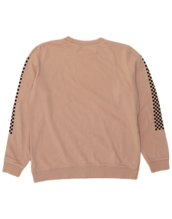 Vans feminino gráfico oversized moletom jumper UK 10 pequeno rosa