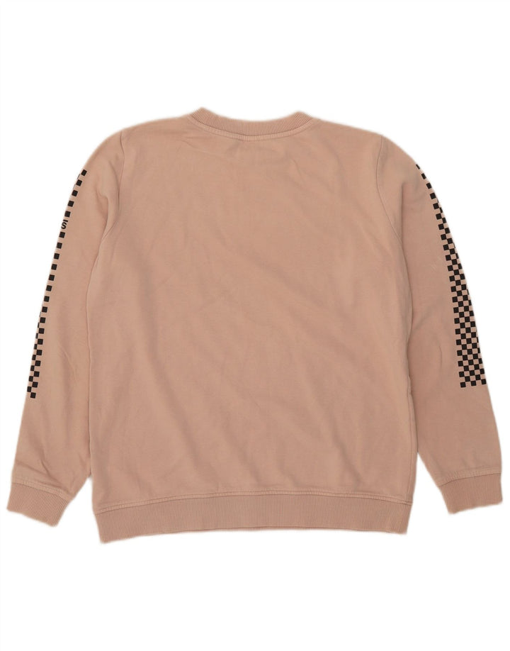 Vans feminino gráfico oversized moletom jumper UK 10 pequeno rosa