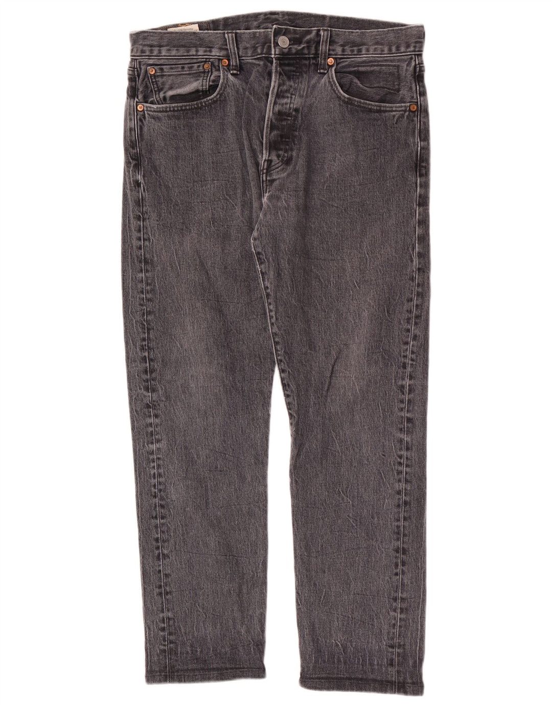 Calça jeans masculina Levi's 501 Straight W33 L28 cinza algodão