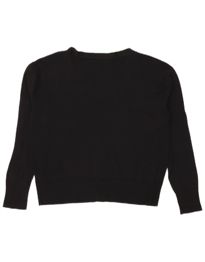 Suéter cardigã feminino Marks & Spencer crop oversized Reino Unido 8 pequeno preto