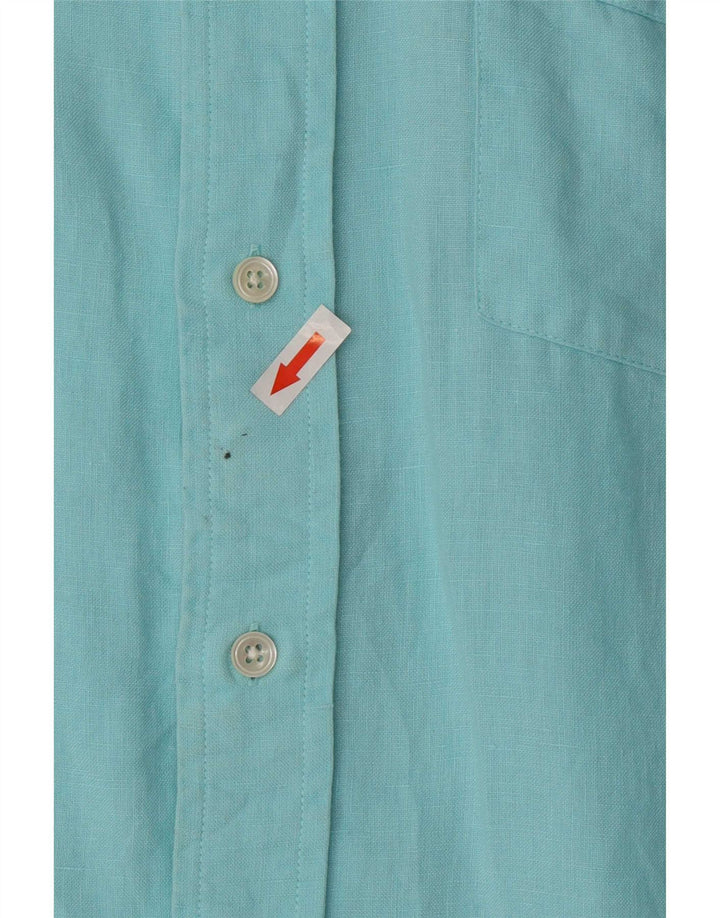 Camisa masculina Faconnable linho azul médio