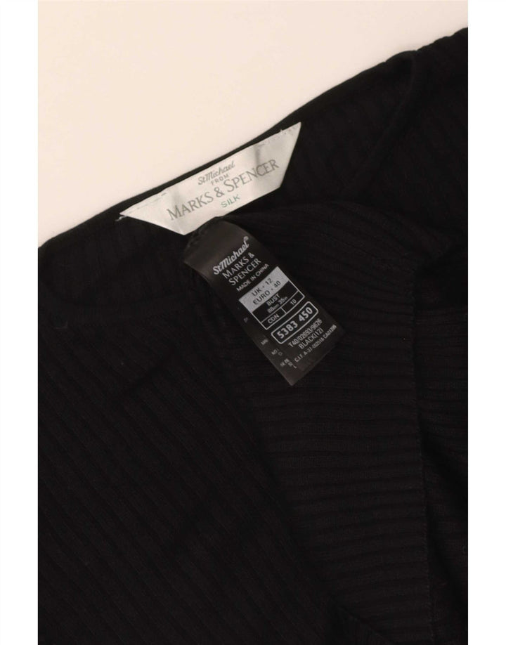 Blusa feminina Marks & Spencer UK 12 seda preta média