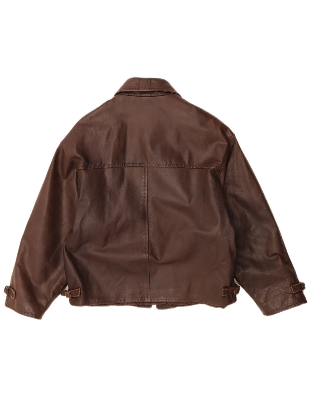 Jaqueta de couro masculina VINTAGE IT 44 XS couro marrom