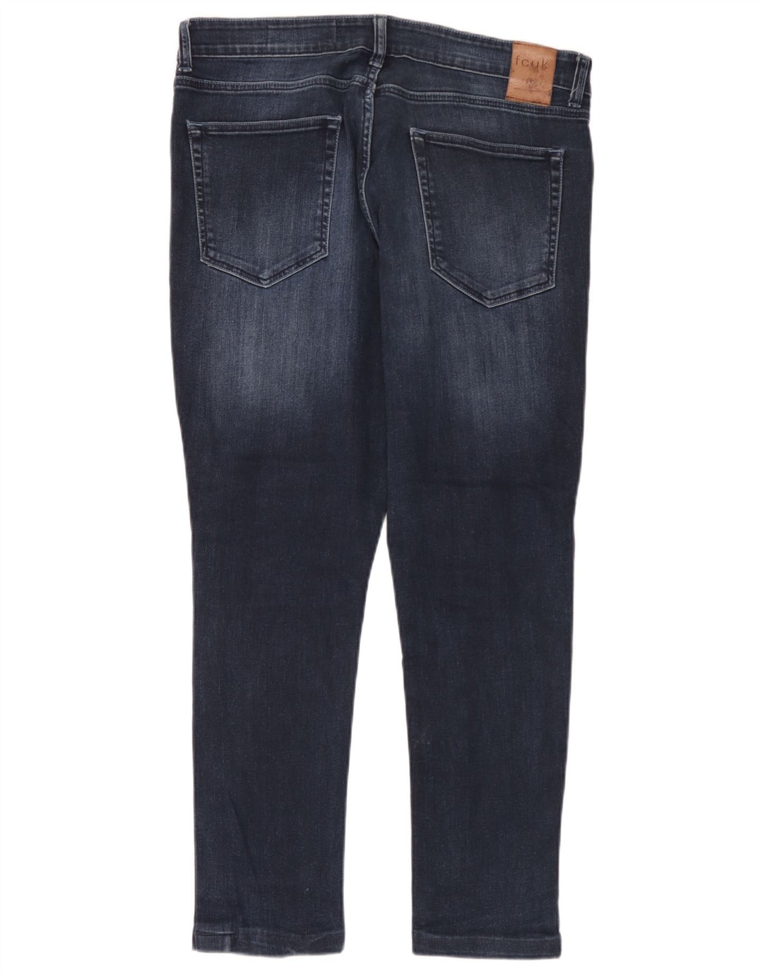 French Connection Mens Distressed Slim Jeans W36 L28 Azul Marinho Algodão