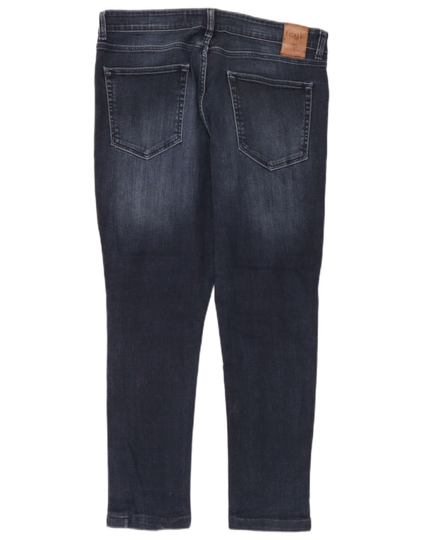 French Connection Mens Distressed Slim Jeans W36 L28 Azul Marinho Algodão