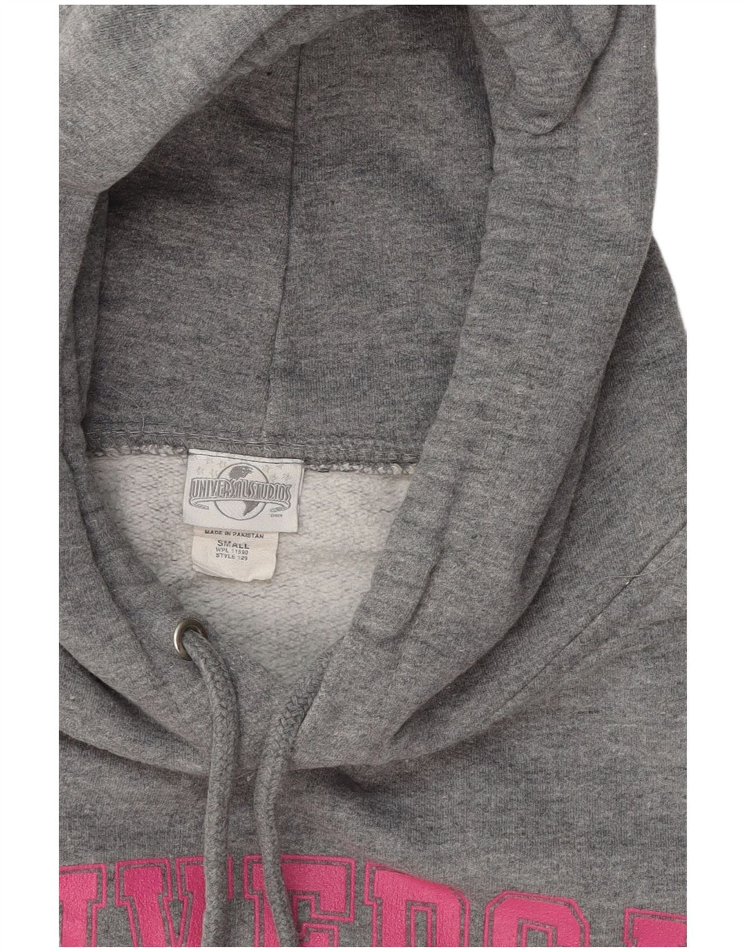 UNIVERSAL STUDIOS Suéter feminino com capuz gráfico oversized Reino Unido 10 pequeno cinza