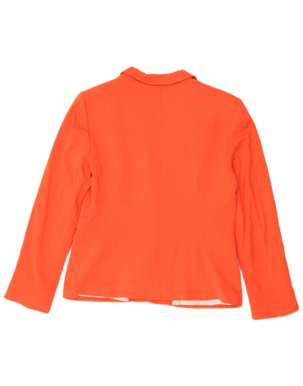 Jaqueta blazer feminina Zara com 1 botão Reino Unido 14 grande viscose laranja