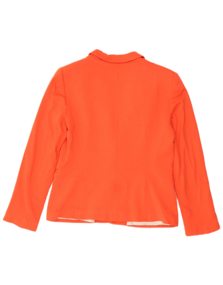 Jaqueta blazer feminina Zara com 1 botão Reino Unido 14 grande viscose laranja