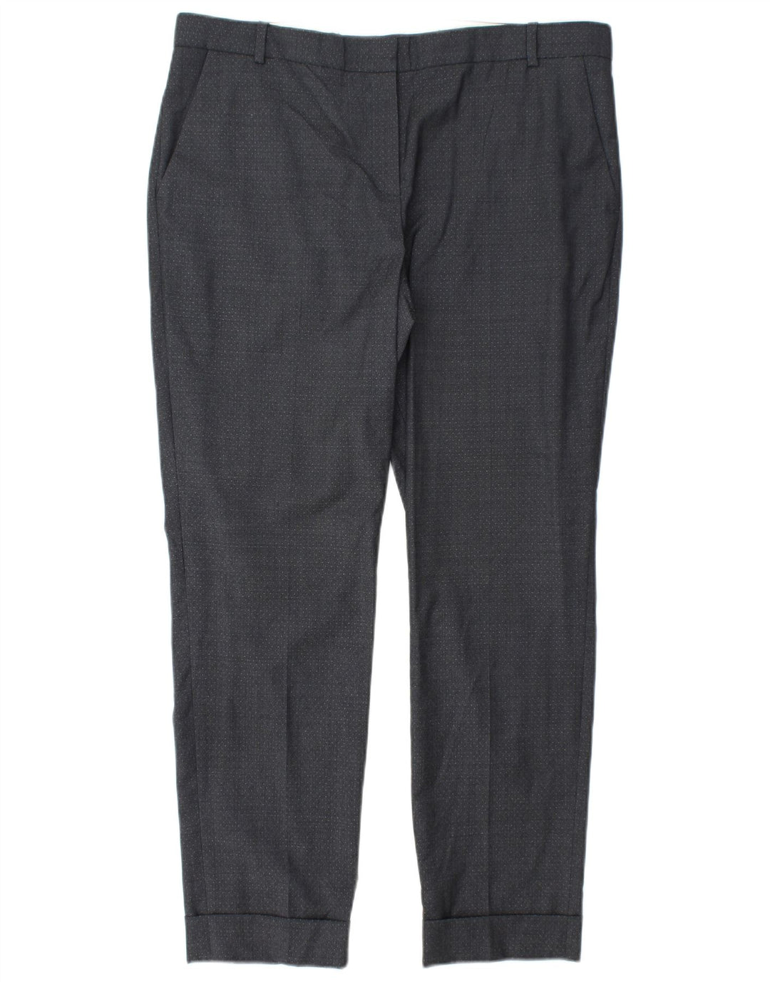 Calça chino feminina JIGSAW UK 14 grande W34 L28 cinza manchado