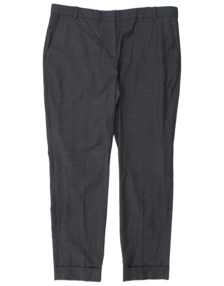 Calça chino feminina JIGSAW UK 14 grande W34 L28 cinza manchado