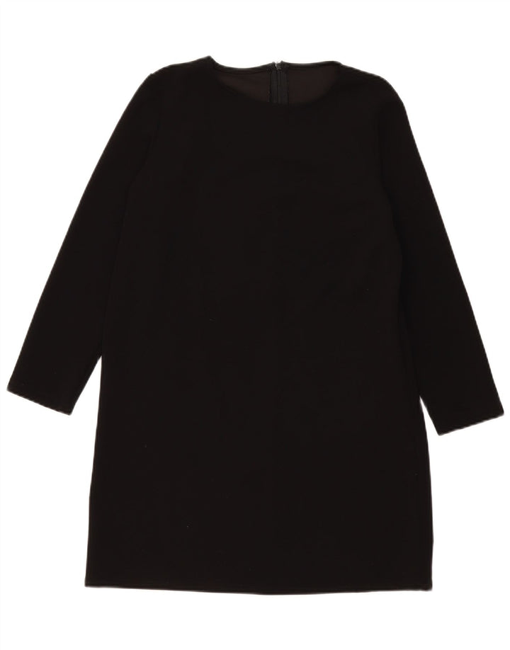 Vestido feminino vintage de manga comprida UK 14 médio preto