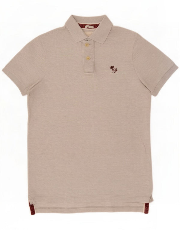 Abercrombie & Fitch Camisa polo masculina pequena algodão manchado cinza