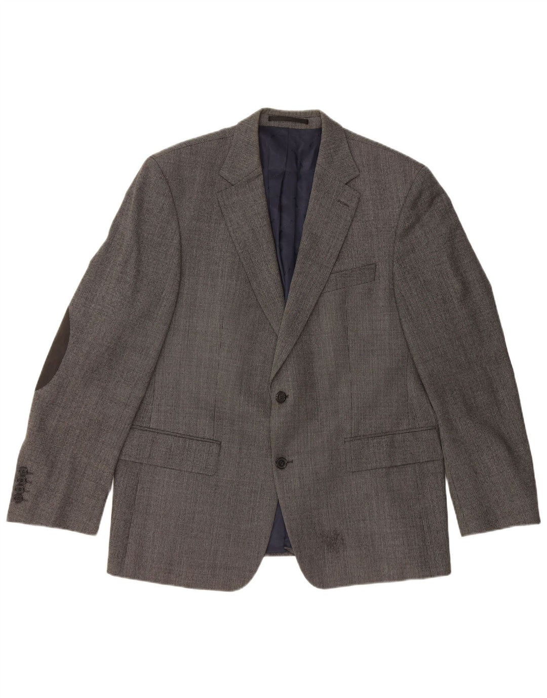 Jaqueta blazer masculina PIERRE CARDIN com 2 botões Reino Unido 40 grande lã virgem cinza