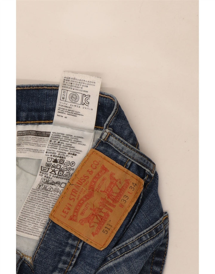 Levi's Masculino 511 Slim Jeans W33 L31 Azul Algodão