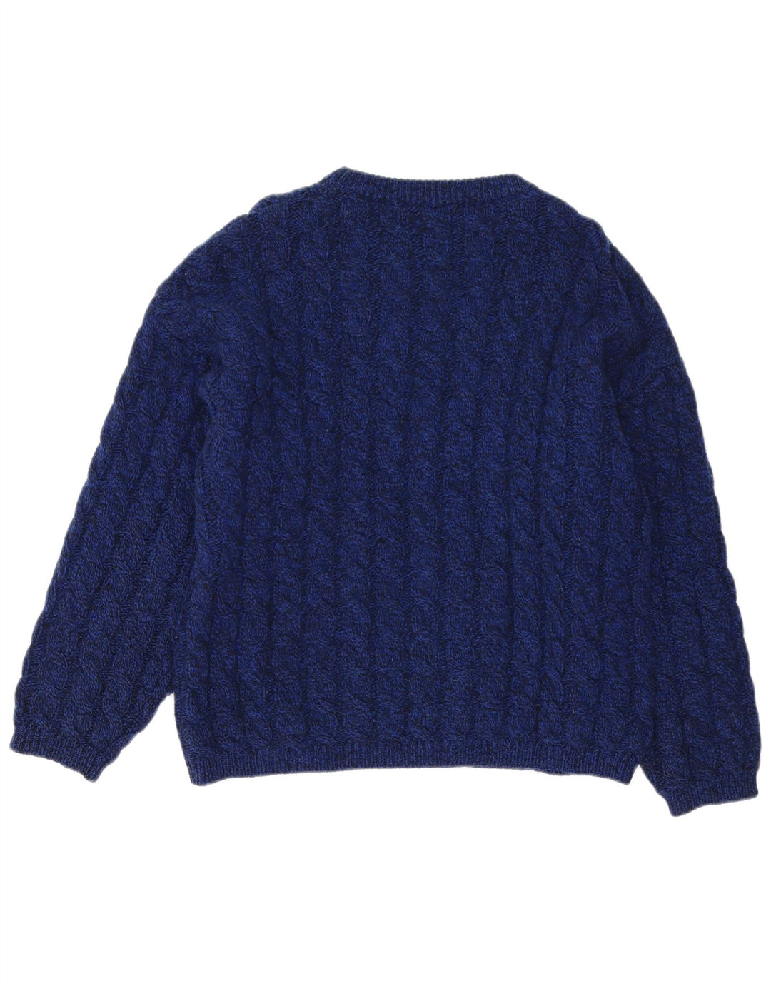 Suéter masculino Benetton com gola canoa IT 50 lã virgem azul marinho médio