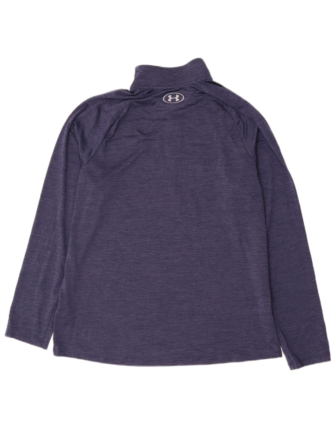 Under Armour Mens Zip Neck Pulôver Treino Top Grande Risca Azul Marinho