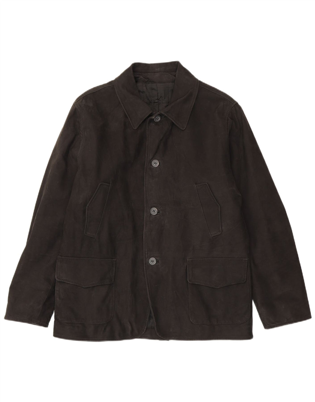 Jaqueta de couro masculina vintage IT 50 grande couro preto