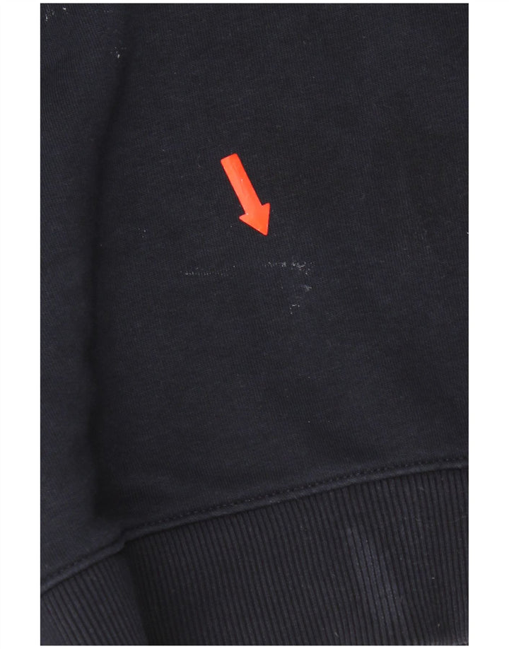 Tommy Hilfiger moletom gráfico feminino jumper UK 14 médio algodão preto