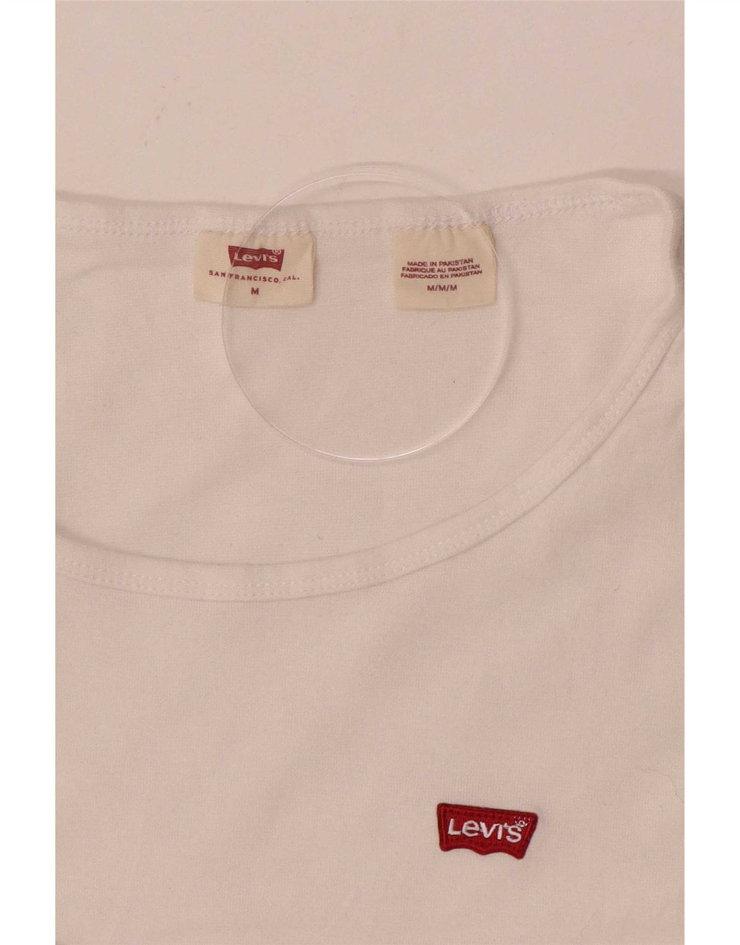 Top feminino Levi's manga comprida UK 12 médio branco