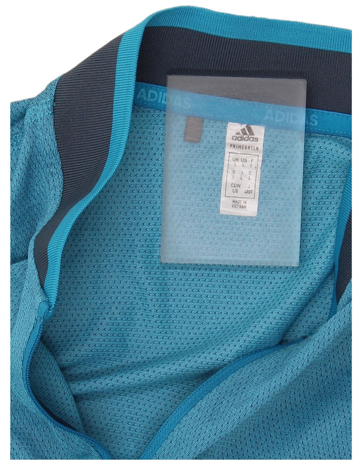 Colete feminino Adidas UK 14 grande bloco colorido azul
