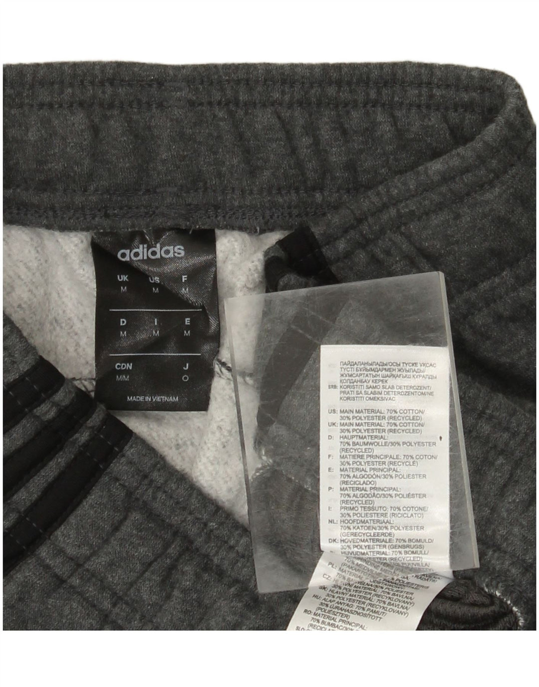 Calças de treino masculinas ADIDAS joggers algodão cinza médio