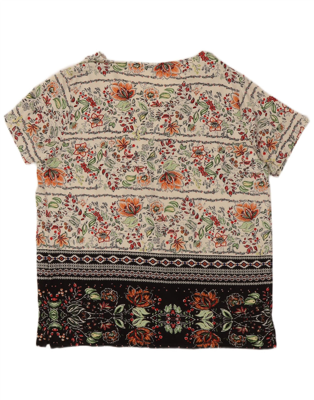 Blusa feminina DESIGUAL UK 20 2XL viscose floral branca